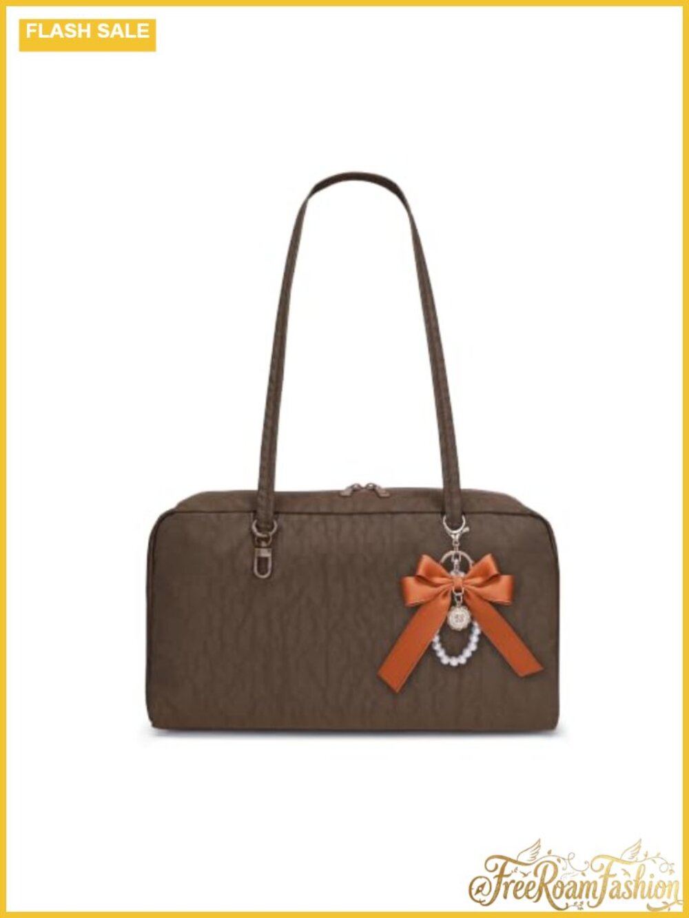Large Nylon Bowler Bag Soft Zip Hobo Tote Travel Purse with Bowknot